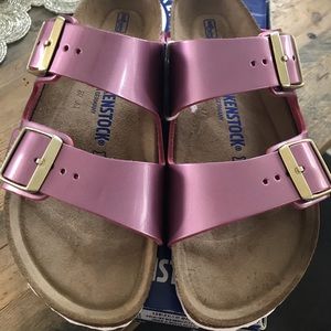 Birkenstock J Crew Arizona Metallic Pink 9